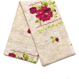Missi Kırmızı Gül Desenli Pamuklu Runner 40 x 150 cm - Çiçek