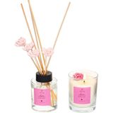 Missi Sevgililer Günü 100 ml Rosewood Oda Kokusu ve Vegan Mum Seti - Pembe