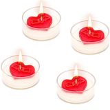 Missi Sevgililer Günü 4lü Kırmızı Kalp Dekorlu Tealight Mum Seti - 1