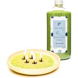 Missi Yaratıcı Inci Tozu Dark Amber Kokulu Yeşil Renk Mum (30 Adet Fitil ile BIRLIKTE)-400 gr - Çok Renkli