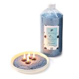 MİSSİ Yaratıcı İnci Tozu Dark Wood Kokulu Gri Renk Mum (30 adet fitil ile birlikte)-400 gr