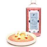 MİSSİ Yaratıcı İnci Tozu Vanilya Sandal Kokulu Pembe Mum (30 adet fitil ile birlikte)-400 gr