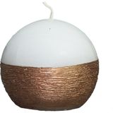 MİSSİ YARIM BAKIR TARAMALI 10 CM TOP MUM - Renkli - 1 Adet