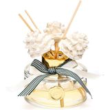 Missi Yılbaşı 150 ml Seramik Kozalak Taşlı Bambu Çubuklu Apple&cinnamon Oda Kokusu - Ekru - 1 Adet