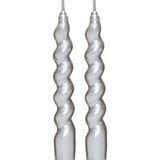 Missi Yılbaşı 2li Twirl Glow Gümüş Şamdan Mum Seti (18 Cm) - 2 Adet