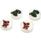 Missi Yılbaşı 4lü Spice Orange Kokulu Kozalak ve Geyik Temalı Tealight Mum Seti - Ekru - 1 Adet