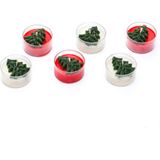 Missi Yılbaşı 6lı Çamağacı Kabartmalı Spice Orange Kokulu Ekru-Kırmızı Tealight Mum Seti - Kırmızı - Beyaz - 1 Adet