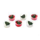 MİSSİ Yılbaşı 6lı Çamağacı Kabartmalı Spice Orange Kokulu Ekru-Kırmızı Tealight Mum Seti