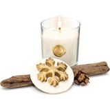 Missi Yılbaşı Gold Kar Tanesi Seramik Taş Kapaklı Apple&cinnamon Vegan Mum - Ekru - 1 Adet