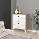 Missia Mobilya Torino Şifonyer Modern Tasarım 4 Çekmeceli Beyaz 73 cm Genişlik 81 cm Yükseklik