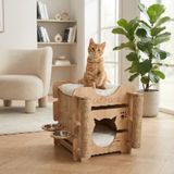 Missidea 3 Fonksiyon Bir Arada Ahşap Kedi Evi
