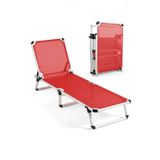 Missidea Alüminyum Katlanır ve Taşınır Şezlong Red