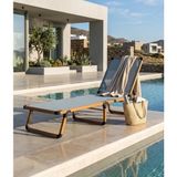 Missidea Alüminyum Katlanır ve Taşınır Şezlong Teak+Jeans - Mavi
