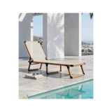 MISSIDEA Alüminyum Katlanır Ve Taşınır Şezlong Teak+Latte