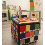 Missidea Ingilizce Eğitici Küp Minder – 33X33 cm | Çocuklar Için Interaktif Dil Gelişim Pufu - 33 x 33 cm