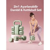 Missidea Relaxus Ayarlanabilir Yesil Modüler Kettlebell ve Dambıl Seti 5 kg Ev Fitness ve Güç Antrenman - Yeşil