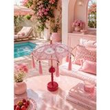 Missidea Vintage Soft Pink Bohem Dekoratif Şemsiye Lambası Pembe