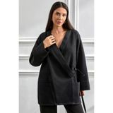 MİSSKAYLE Kimono Kesim Ceket | Bağlamalı Cepli Oversize Model