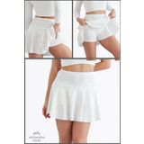 missmaral Beyaz Yüksek Bel Volanlı Şortlu Spor Etek Deniz Şortu Skirt With Shorts