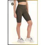 missmaral Kadın Haki Yüksek Bel Toparlayıcı Kısa Spor Tayt Biker Şort Basics Casual & Comfort 1070