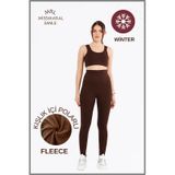Missmaral Kadın Kışlık Içi Polarlı Yüksek Bel Toparlayıcı Tayt Lacivert Curve High Waist Fleece Winter 1036 Koyu Kahve