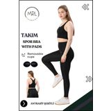 missmaral Kadın Spor Takım Yüksek Bel Tayt Pedli Büstiyer Sport Team High Waist Padded Bustier Black 3041