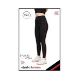 Missmaral Kadın Yüksek Bel Toparlayıcı Spor Tayt Siyah / Kırmızı Şerit Detaylı Lycralı Dalgıç 1041 Siyah Kırmızı