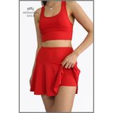 Missmaral Kırmızı Etek Içi Sabit Şortlu Lycralı Yüksek Bel Skirt With Shorts Casual Beachwear Tennis 1101 Kırmızı