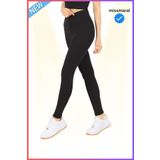 missmaral Siyah Slim Fit Yüksek Bel Toparlayıcı Spor Tayt Flatlock Dikiş Detaylı Fit Tasarım Oslo 1090