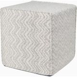 Missoni Columbia Zigzag Jakarlı Küp Bej Puf, Lüks Italyan Tasarım - 40 x 40 cm