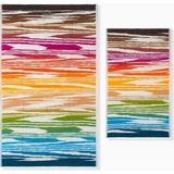 Missoni Fiammetta Havlular 2’li Set, Soyut Zikzak Desenli, Modern & Yumuşak, Lüks Pamuk - Çok Renkli