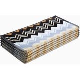 Missoni Giacomo Yüz Havlusu 6’lı Set, Ikonik Zikzak Desenli %100 Pamuklu Lüks Havlu Takımı - Siyah