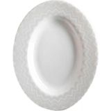Missoni Home Beyaz Gri Porselen Servis Tabağı - Beyaz - Gri - Standart