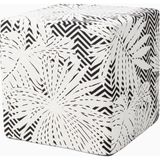 Missoni Ombre Floral Kare Puf, Siyah-Beyaz Italyan Tasarımı - 40 x 40 cm - Siyah - Beyaz
