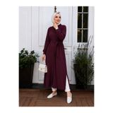 MissPuL Kadın Uzun Yazlık Muslin Tunik Ferace Bordo