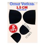 MissPuL Vatka Omuz Ve Ceket Vatkası Topuk Ve Ayakkabı Vatkası -siyah- ( 1.5 Cm 5 Çift)