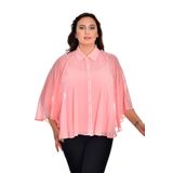 missrose Kadın Büyük Beden İç Adlet Sandy Kumaş Dışı Şifon Taş Dizaynlı İncili 2 Lİ Takım Gömlek SOMON 48