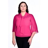 missrose Kadın Büyük Beden Sandy Kumaş İnci Detaylı Yarasa Kol Bluz MOR 44