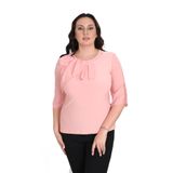 missrose Kadın Büyük Beden Sandy Kumaş Kollar Dantel Yaka Taş Detaylı Bluz SOMON 44