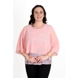 missrose Kadın Büyük Beden Sandy Kumaş Şifon Kol Dijital Baskılı Bluz SOMON 48