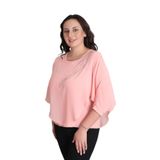 missrose Kadın Büyük Beden Sandy Kumaş Şifon Taş Detaylı Bluz SOMON 44
