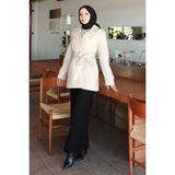 Missvalle Düğme Detaylı Kaşe Kaban Bej 19274 - 46
