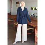 Missvalle Düğme Detaylı Kaşe Kaban Indigo 19274 - 40