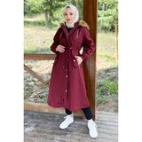 Missvalle Kapşonlu Fermuarlı Mont Bordo 10349 - 50