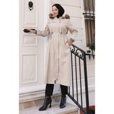 Missvalle Kürk Yakalı Beli Bağcıklı Mont Bej 19269 - 46