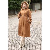 Missvalle Kürk Yakalı Beli Bağcıklı Mont Taba 19269 - 48