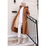 Missvalle Kürk Yakalı Beli Bağcıklı Mont Taba 19269 - 52