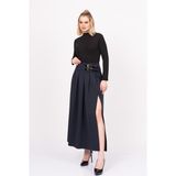 MissVina Elegancebelt Slit Skirt – Premium Pileli & Yırtmaçlı Etek 6829 - Laci - 38