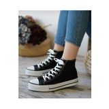 MİSSWEMODASHOES Cnv Kalın Taban Uzun Siyah Spor Ayakkabı