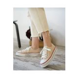 MİSSWEMODASHOES Cnv Yüksek Taban Bej Spor Ayakkabı